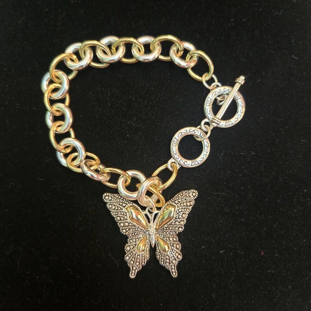 NEW Butterfly Charm Bracelet Silver & Gold